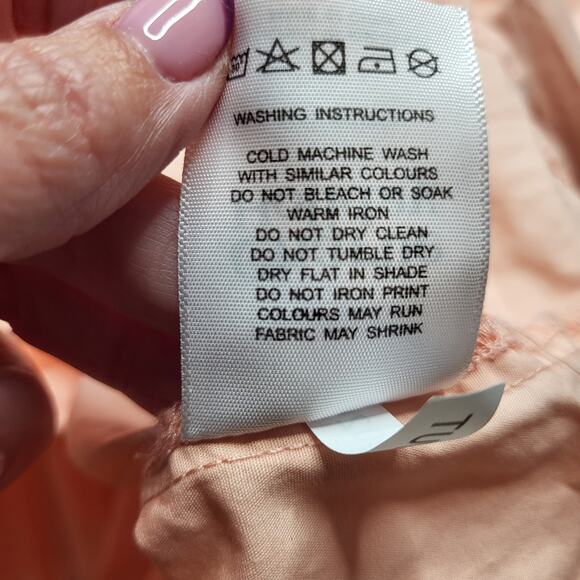 Charlie Holiday Marny Puff Sleeve Tiered Midi Dress Cotton Blush Peach Small 4 - Picture 11 of 11